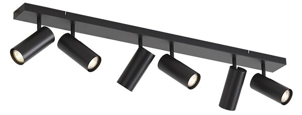 Plafoniera moderna nera 102 cm 6 luci regolabile - Renna
