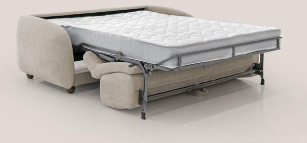 Giglio divano letto scandinavo japandi con materasso H18 cm in tessuto