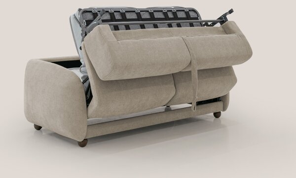 Giglio divano letto scandinavo japandi con materasso H18 cm in tessuto
