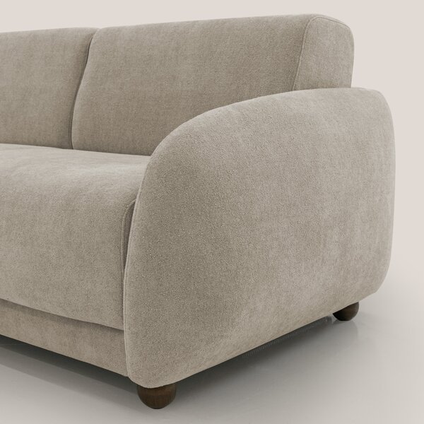 Giglio divano letto scandinavo japandi con materasso H18 cm in tessuto