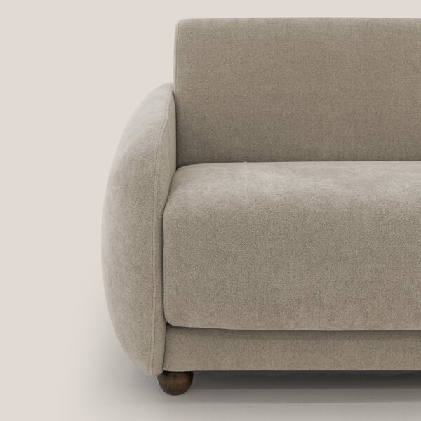 Giglio divano letto scandinavo japandi con materasso H18 cm in tessuto