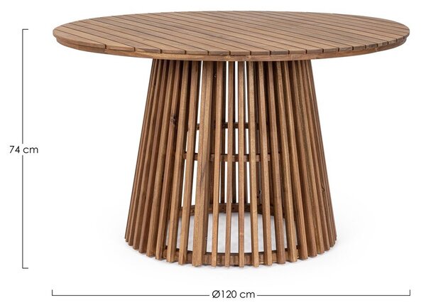 Tavolo da pranzo da giardino rotondo in acacia massiccia ø 120 cm Rodano – Bizzotto