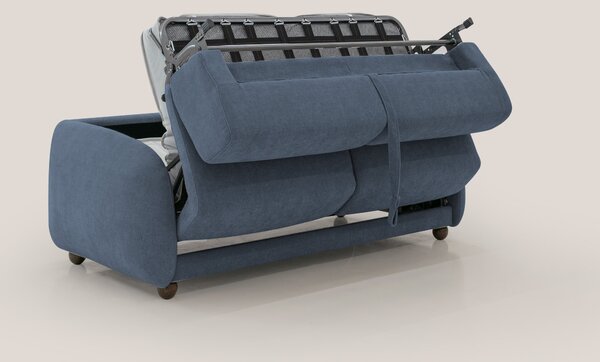 Giglio divano letto scandinavo japandi con materasso H18 cm in tessuto