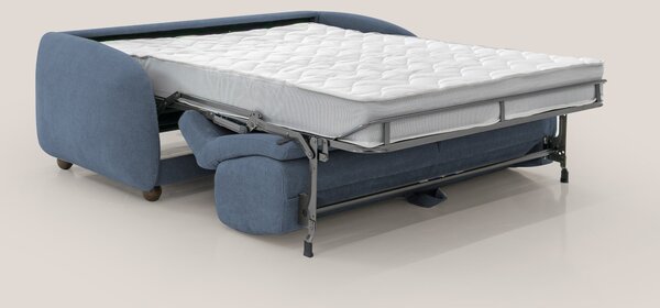 Giglio divano letto scandinavo japandi con materasso H18 cm in tessuto