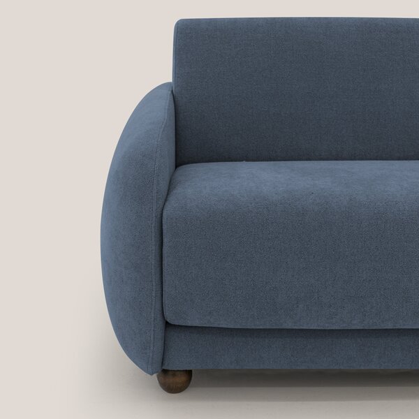Giglio divano letto scandinavo japandi con materasso H18 cm in tessuto