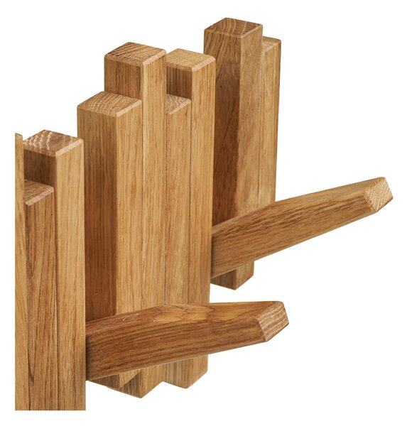 Attaccapanni da parete di colore naturale in rovere massiccio 3 cm Caltra – House Nordic