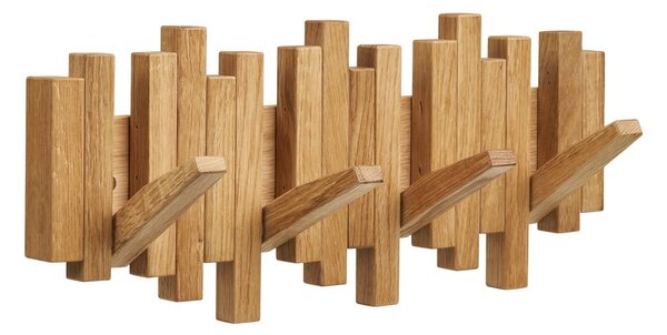 Attaccapanni da parete di colore naturale in rovere massiccio 3 cm Caltra – House Nordic