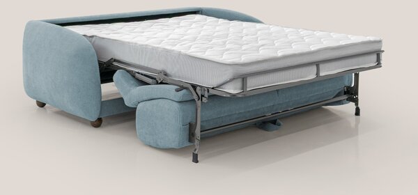 Giglio divano letto scandinavo japandi con materasso H18 cm in tessuto