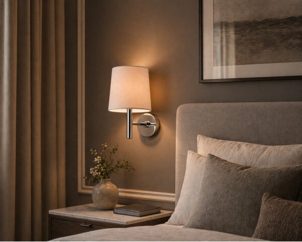 Brilagi - Applique MONTE 1xE27/15W/230V beige/cromo lucido