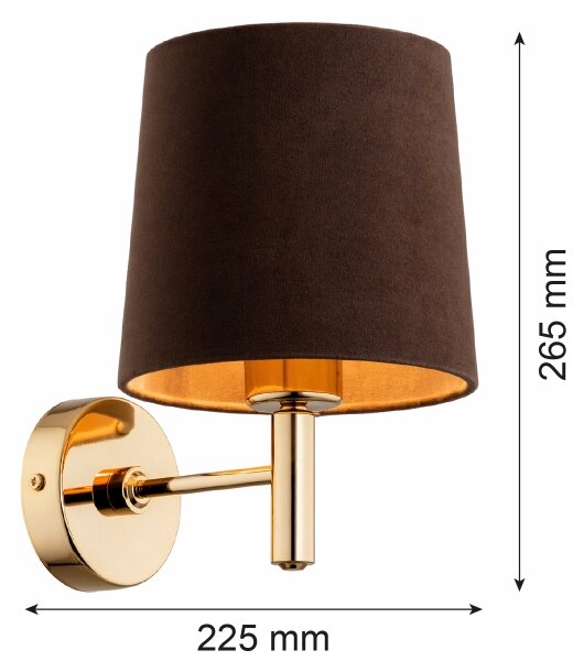 Brilagi - Applique da parete MONTE 1xE27/15W/230V marrone/oro