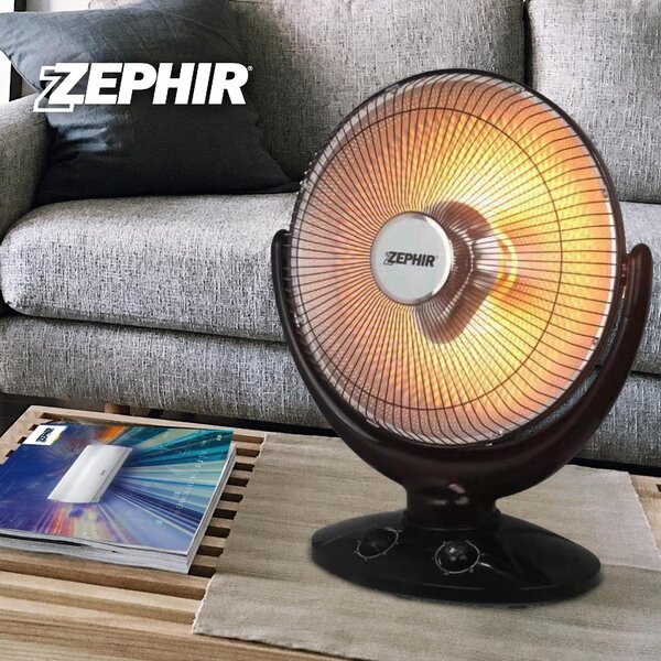 Zephir Stufa elettrica al Carbonio Potenza 900 Watt Oscillante con Timer colore Nero - ZCRB36