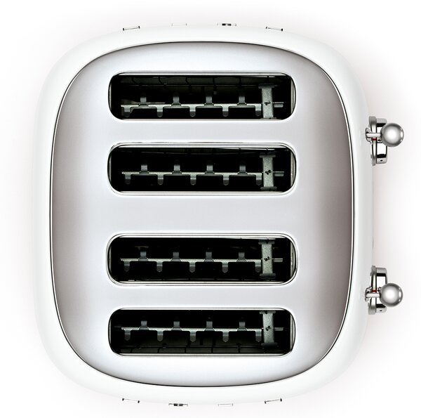 Smeg Tostapane 4 Fette Potenza 2000 Watt con 6 Livelli di Doratura colore Bianco - TSF03WHEU 50's Style