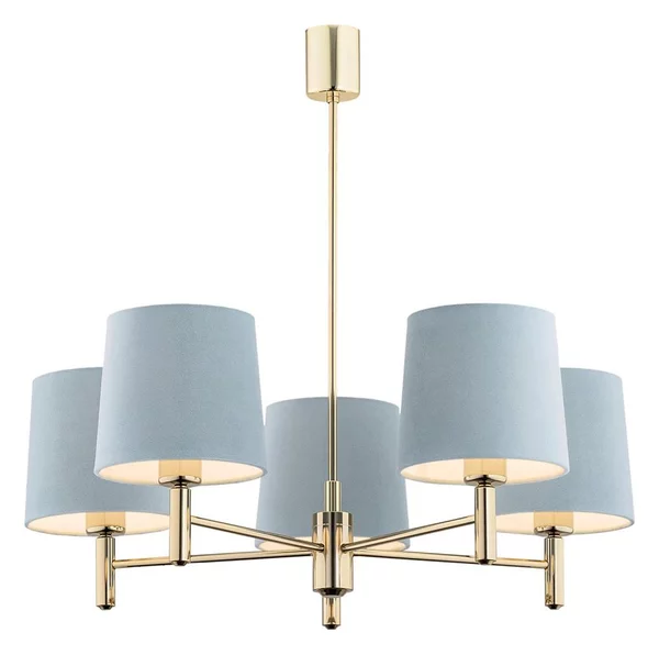 Brilagi - Lampadario su asta MONTE 5xE27/15W/230V blu/oro