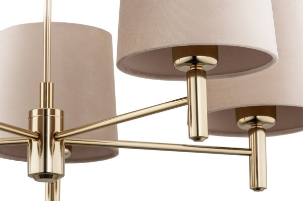 Brilagi - Lampadario a stelo MONTE 5xE27/15W/230V beige/oro