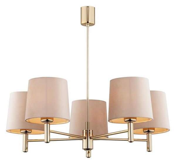 Brilagi - Lampadario a stelo MONTE 5xE27/15W/230V beige/oro