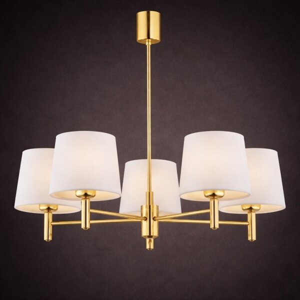 Brilagi - Lampadario a stelo MONTE 5xE27/15W/230V crema/oro