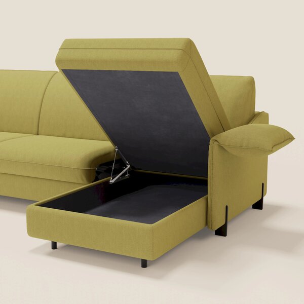 Primula divano letto angolare con materasso H18 cm - penisola contenit