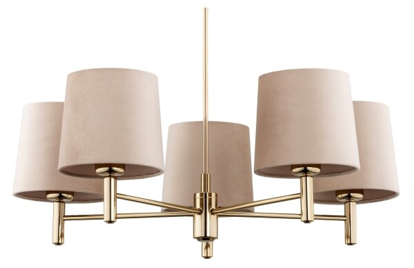 Brilagi - Lampadario a stelo MONTE 5xE27/15W/230V beige/oro