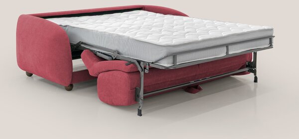 Giglio divano letto scandinavo japandi con materasso H18 cm in tessuto