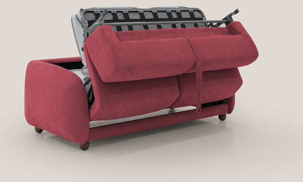 Giglio divano letto scandinavo japandi con materasso H18 cm in tessuto