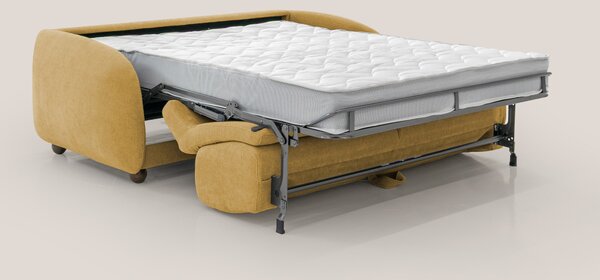 Giglio divano letto scandinavo japandi con materasso H18 cm in tessuto