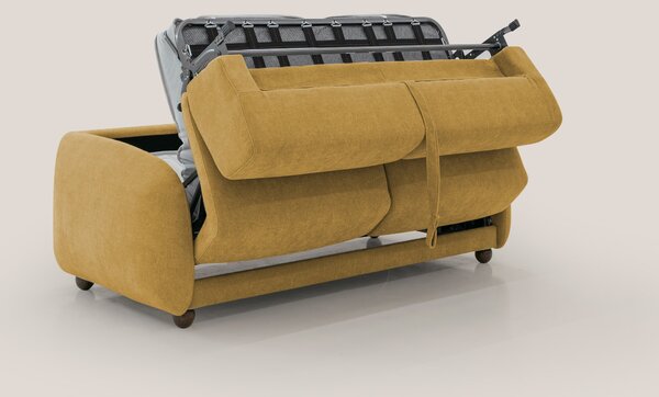 Giglio divano letto scandinavo japandi con materasso H18 cm in tessuto