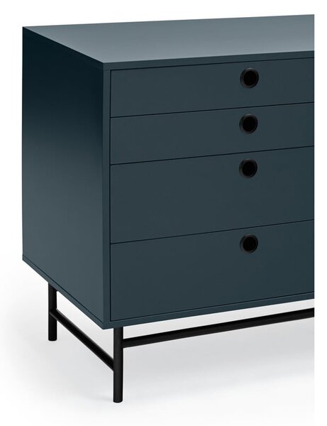 Cassettiera nera e blu, larghezza 212 cm Punto - Teulat