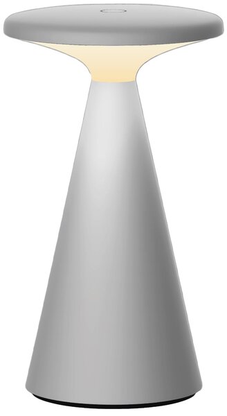 MÜLLER-LICHT Lampada da tavolo ricaricabile a LED 27700207, dimmerabile, 2700K, bianco caldo, grigio