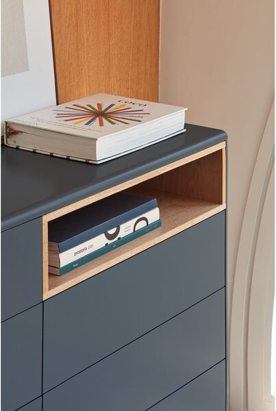 Cassettiera bassa grigio scuro 120x90 cm Corvo - Teulat