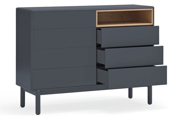 Cassettiera bassa grigio scuro 120x90 cm Corvo - Teulat