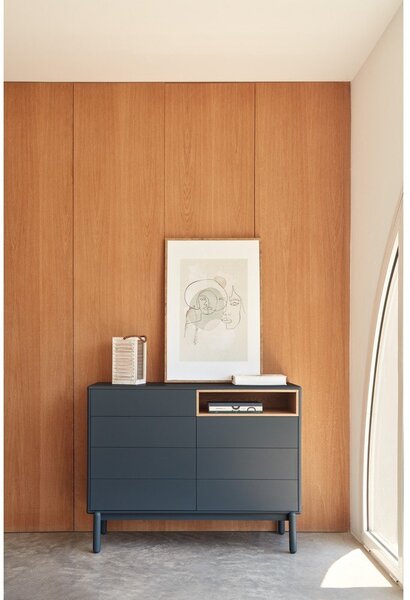 Cassettiera bassa grigio scuro 120x90 cm Corvo - Teulat