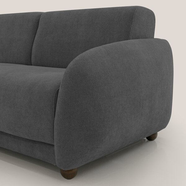Giglio divano letto scandinavo japandi con materasso H18 cm in tessuto