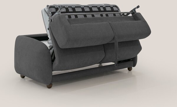 Giglio divano letto scandinavo japandi con materasso H18 cm in tessuto