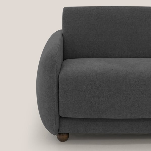 Giglio divano letto scandinavo japandi con materasso H18 cm in tessuto