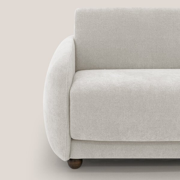 Giglio divano letto scandinavo japandi con materasso H18 cm in tessuto