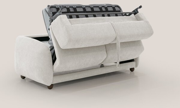 Giglio divano letto scandinavo japandi con materasso H18 cm in tessuto