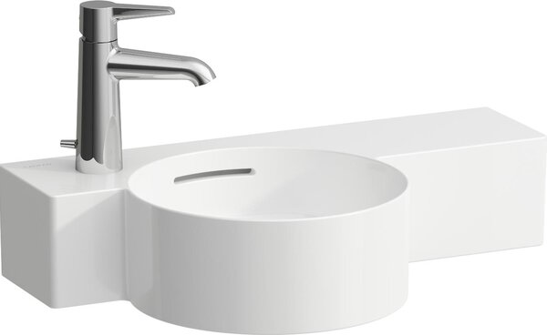 LAUFEN VAL Lave-mains, 1 trou pour robinetterie à gauche, tablette à droite, avec trop-plein, coupant, 550x315mm, H8152830008111, H8152830008111
