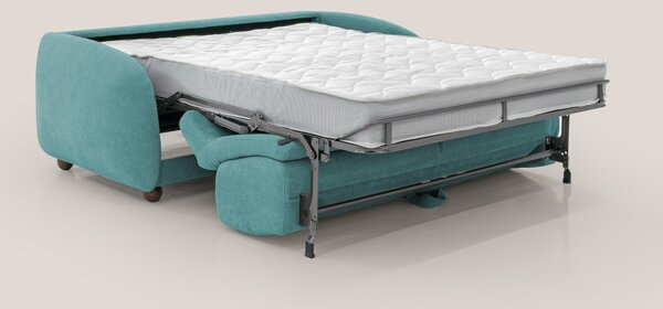 Giglio divano letto scandinavo japandi con materasso H18 cm in tessuto
