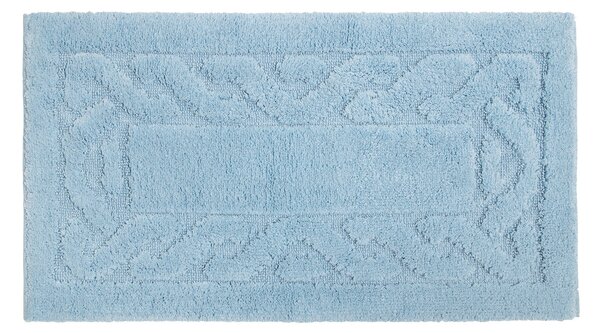 Tappeto bagno rettangolare Dalì in 100% cotone azzurro 110 x 55 cm