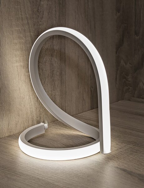 Lampada da tavolo con lampadina inclusa LED stile moderno naturale Forever bianco