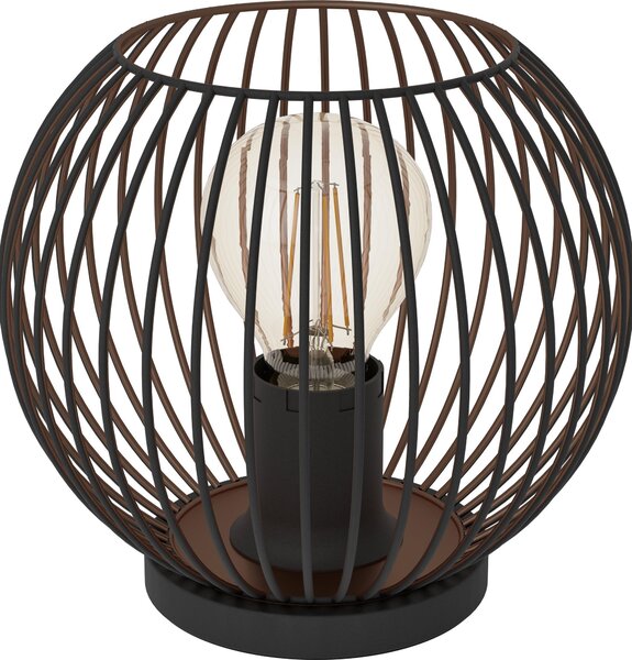 Lampada da tavolo Eglo Almanzora, diametro 20 cm, altezza 19 cm, nera/rame