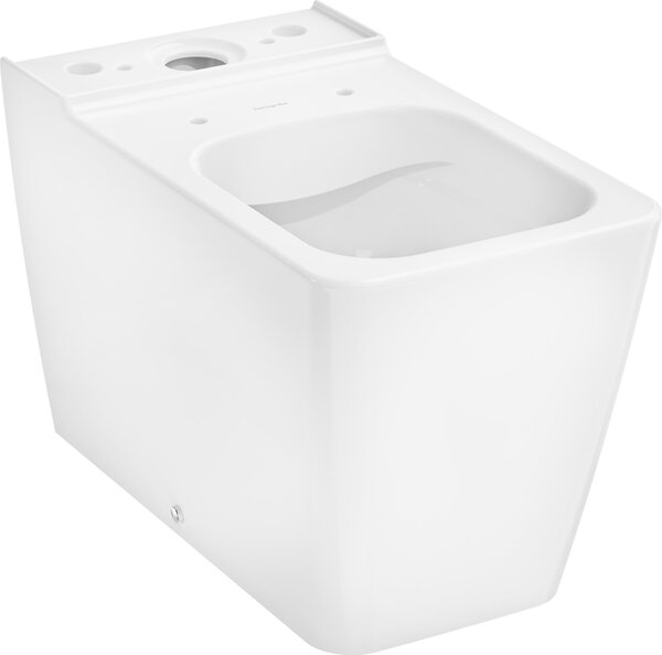 Hansgrohe EluPura Q WC sur pied pour réservoir de chasse d'eau apparent 640, AquaFall Flush, HygieneEffect, blanc, 62036450, 62036450