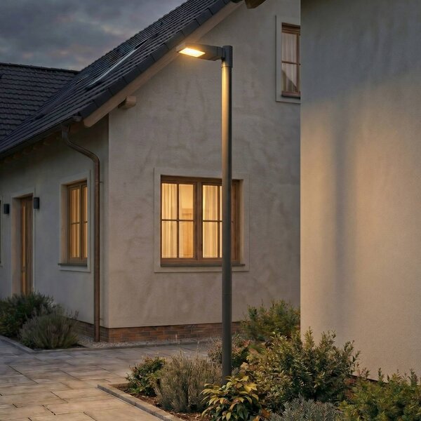 Lampada LED da esterno Arcchio Nefarius, 250 cm, grigio scuro, IP65 Nefarius, Alluminio / Grigio / Zincato, Metallo, Moderno