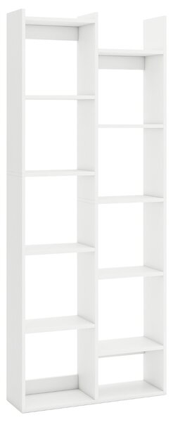 Costway Libreria con kit anti-ribaltamento di stoccaggio a forma di albero, Libreria per casa e ufficio a 12 ripiani Bianco