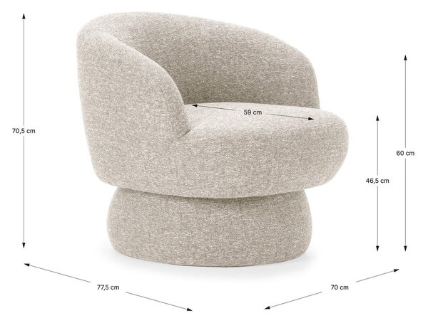 Poltrona beige girevole Dali – MOME