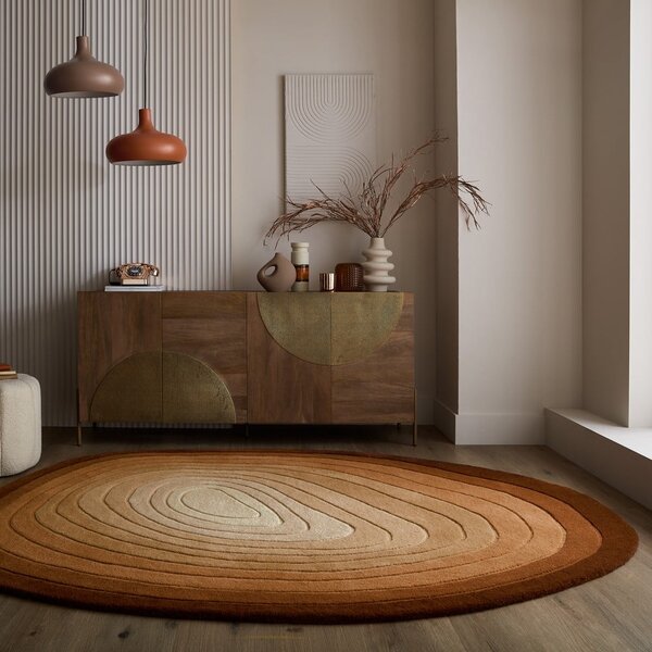 Tappeto in lana color mattone 160x230 cm Puddle Ombre Wool - Flair Rugs