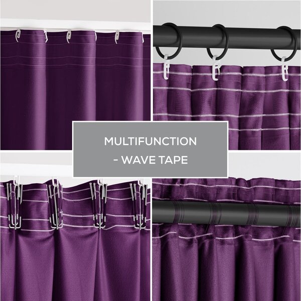 Tenda parzialmente oscurante viola in velluto 140x245 cm Pleat – Restilo