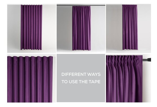 Tenda parzialmente oscurante viola in velluto 140x245 cm Pleat – Restilo