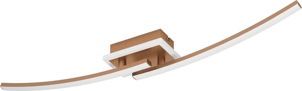 EGLO Lampada da soffitto LED Lungolago, lampada da soffitto per ufficio e cucina, lampada da soffitto per ufficio, lampada da cucina in metallo e plastica in bronzo, bianco neutro, 74 cm