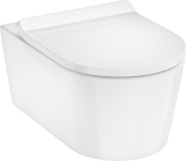 Ensemble de wc suspendu hansgrohe EluPura S 540 AquaHelix Flush, avec siège de WC, HygieneEffect, blanc, 62025450, 62025450